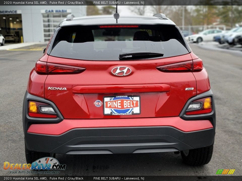 2020 Hyundai Kona SEL AWD Pulse Red / Gray/Black Photo #22