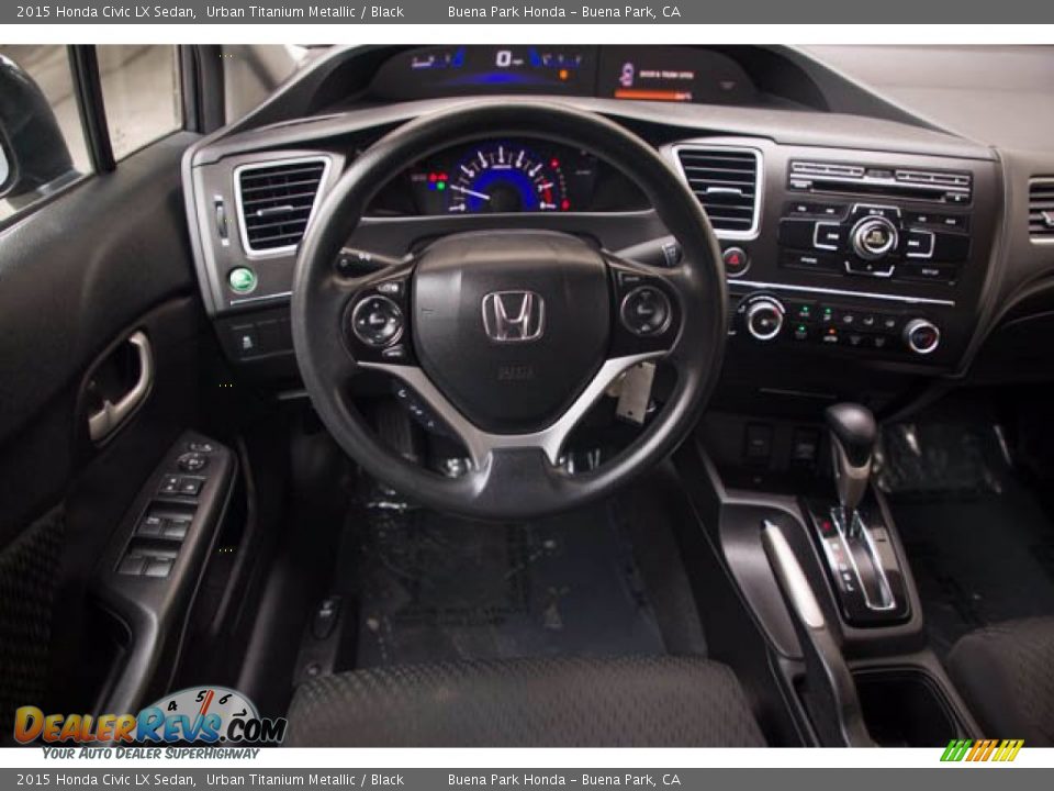 2015 Honda Civic LX Sedan Urban Titanium Metallic / Black Photo #5