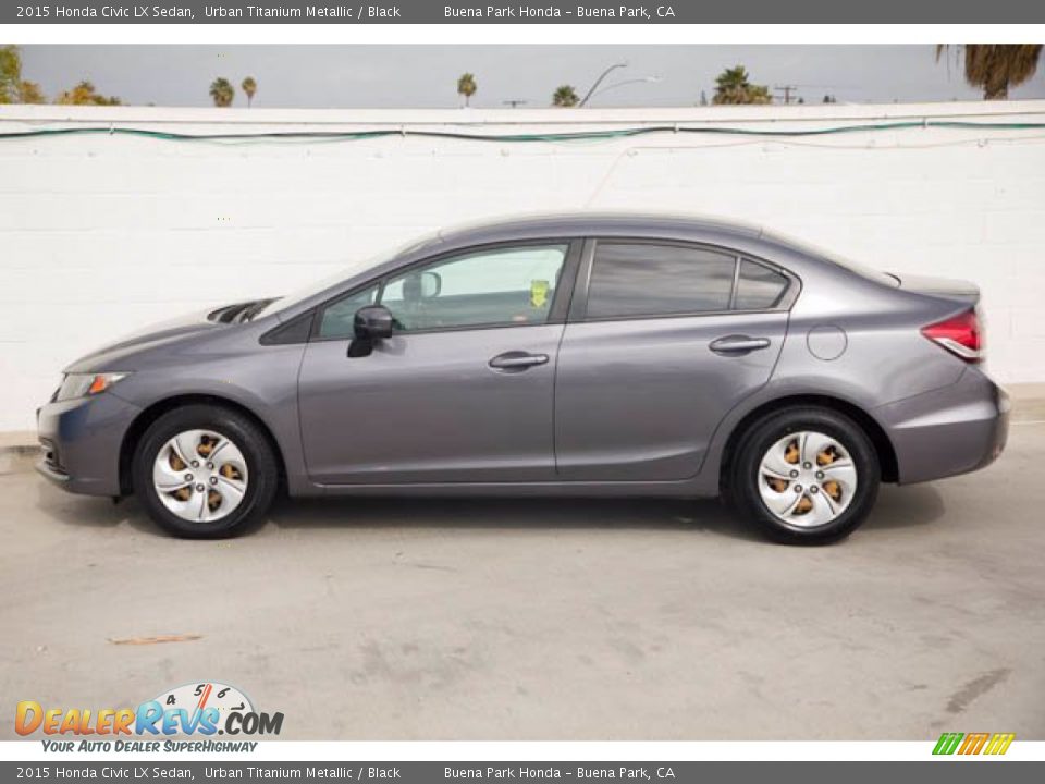 2015 Honda Civic LX Sedan Urban Titanium Metallic / Black Photo #9