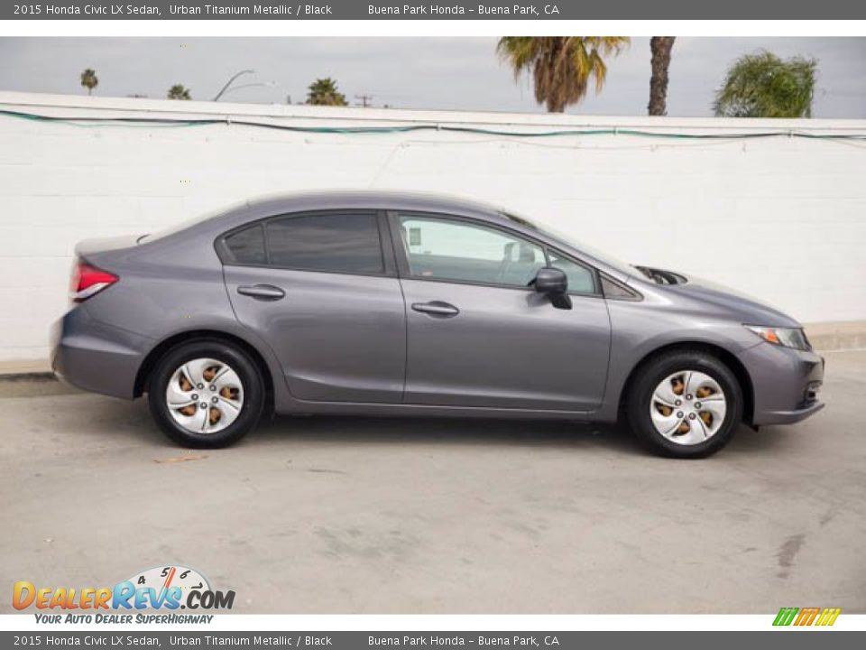 2015 Honda Civic LX Sedan Urban Titanium Metallic / Black Photo #13