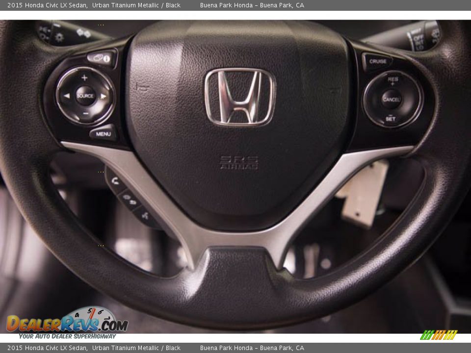 2015 Honda Civic LX Sedan Urban Titanium Metallic / Black Photo #14
