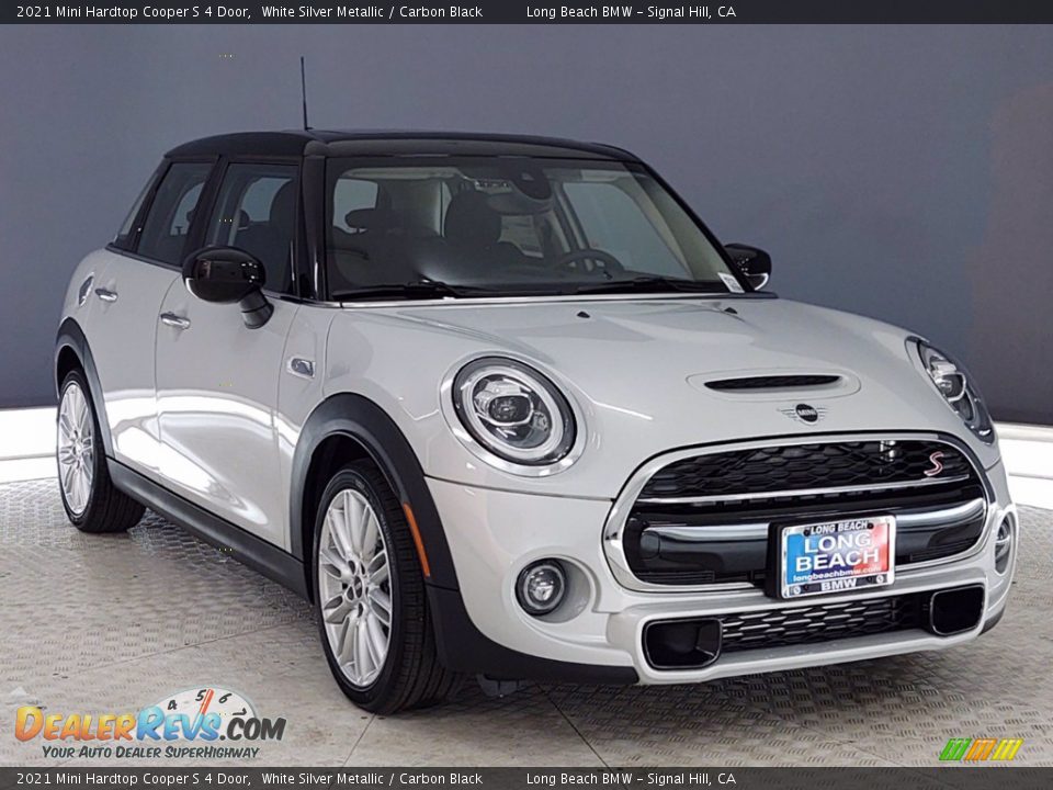 2021 Mini Hardtop Cooper S 4 Door White Silver Metallic / Carbon Black Photo #25