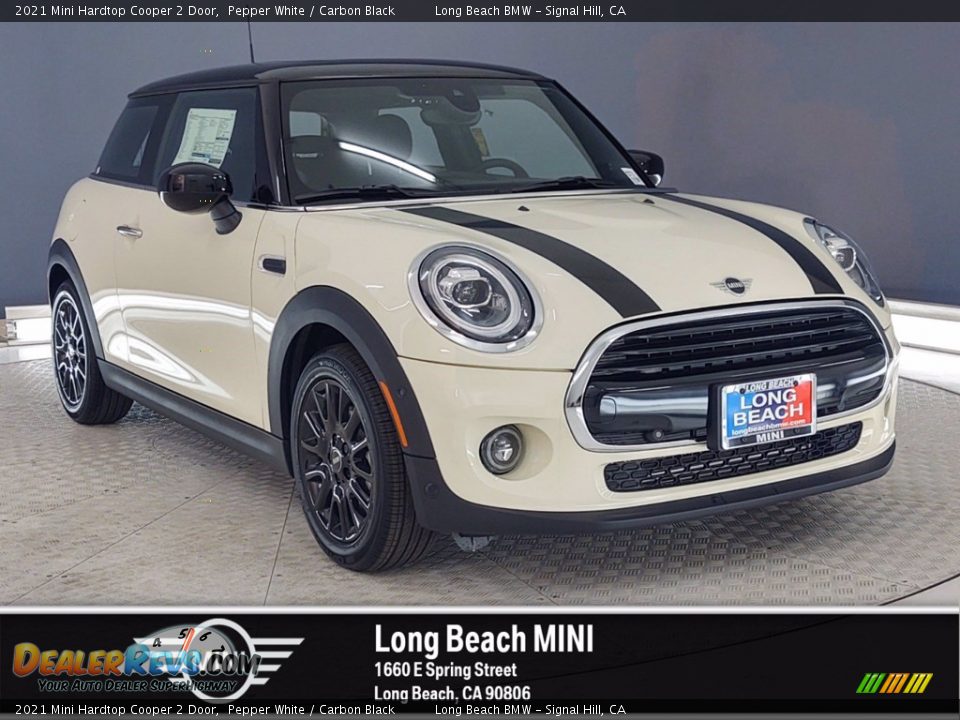 2021 Mini Hardtop Cooper 2 Door Pepper White / Carbon Black Photo #1