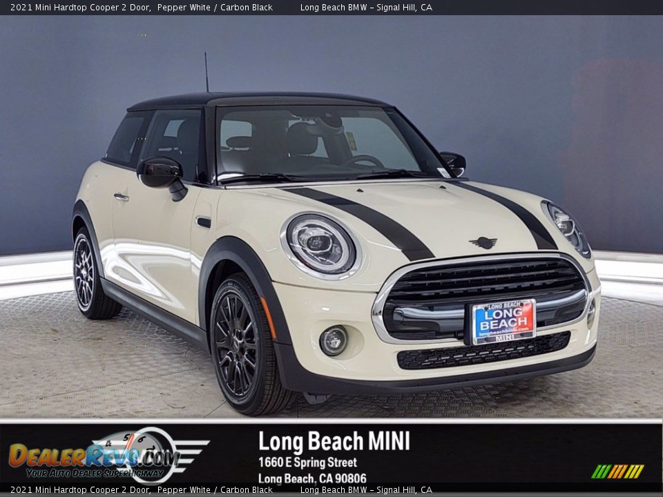 2021 Mini Hardtop Cooper 2 Door Pepper White / Carbon Black Photo #1