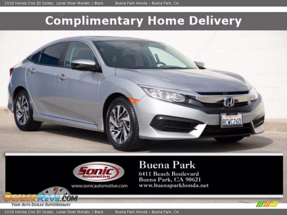 2018 Honda Civic EX Sedan Lunar Silver Metallic / Black Photo #1