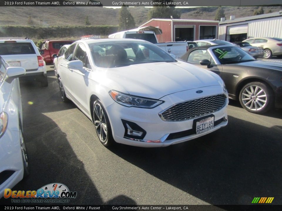 2019 Ford Fusion Titanium AWD Oxford White / Russet Photo #1