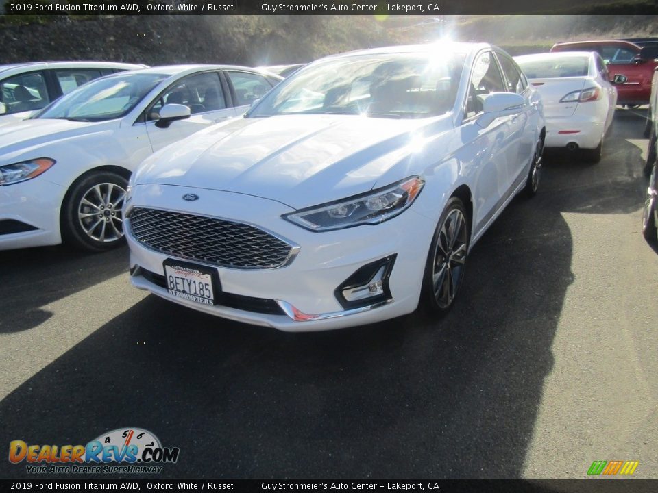 2019 Ford Fusion Titanium AWD Oxford White / Russet Photo #3