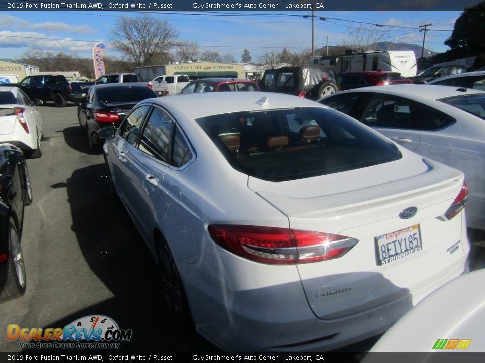 2019 Ford Fusion Titanium AWD Oxford White / Russet Photo #6