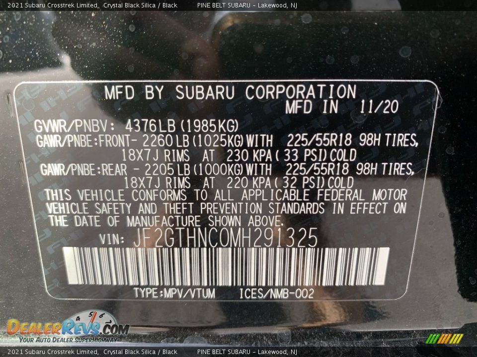2021 Subaru Crosstrek Limited Crystal Black Silica / Black Photo #14