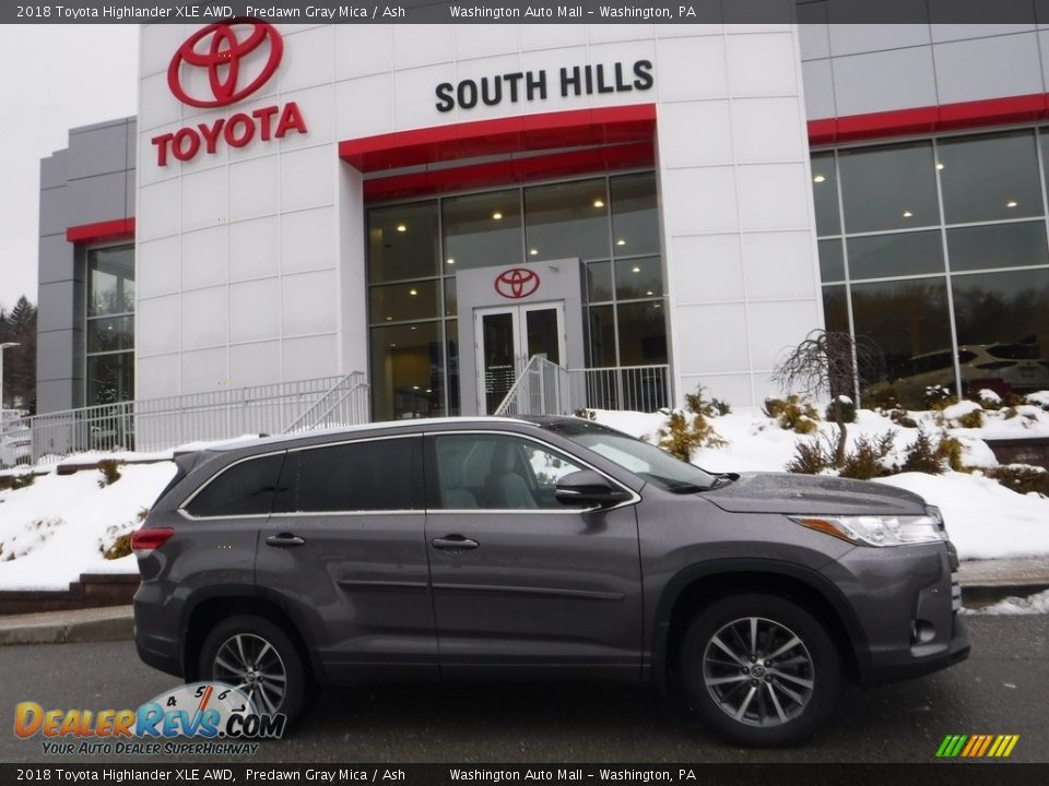 2018 Toyota Highlander XLE AWD Predawn Gray Mica / Ash Photo #2