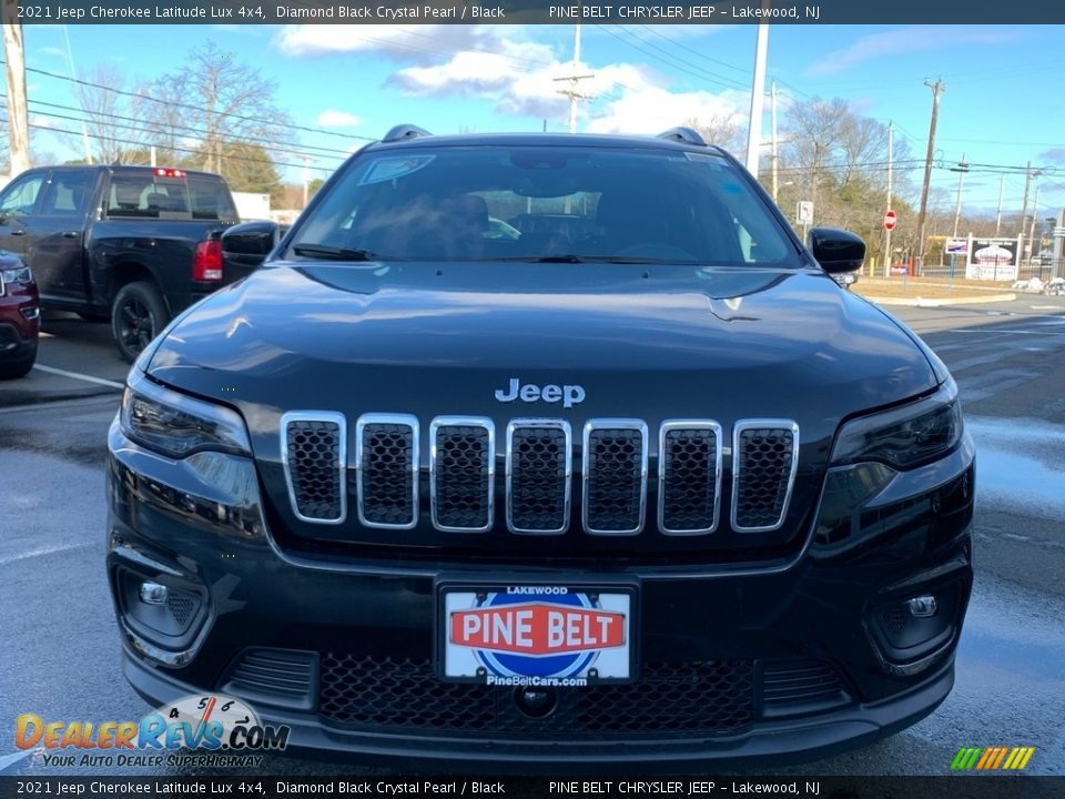 2021 Jeep Cherokee Latitude Lux 4x4 Diamond Black Crystal Pearl / Black Photo #3