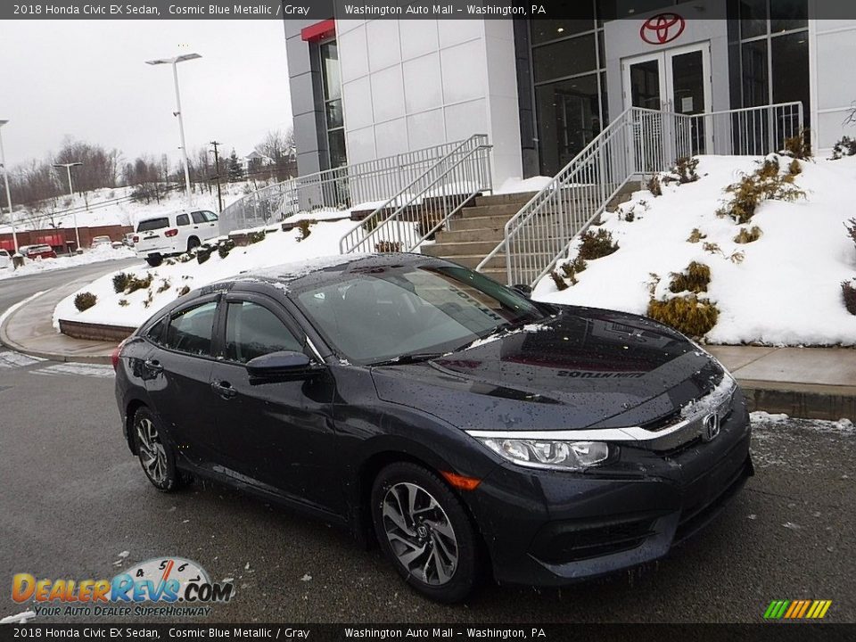 2018 Honda Civic EX Sedan Cosmic Blue Metallic / Gray Photo #1