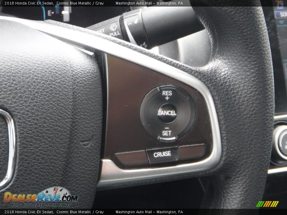 2018 Honda Civic EX Sedan Cosmic Blue Metallic / Gray Photo #7