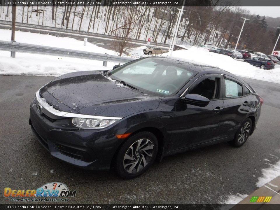 2018 Honda Civic EX Sedan Cosmic Blue Metallic / Gray Photo #10