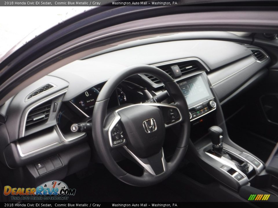 2018 Honda Civic EX Sedan Cosmic Blue Metallic / Gray Photo #15