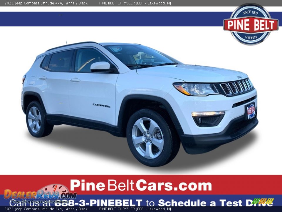 2021 Jeep Compass Latitude 4x4 White / Black Photo #1