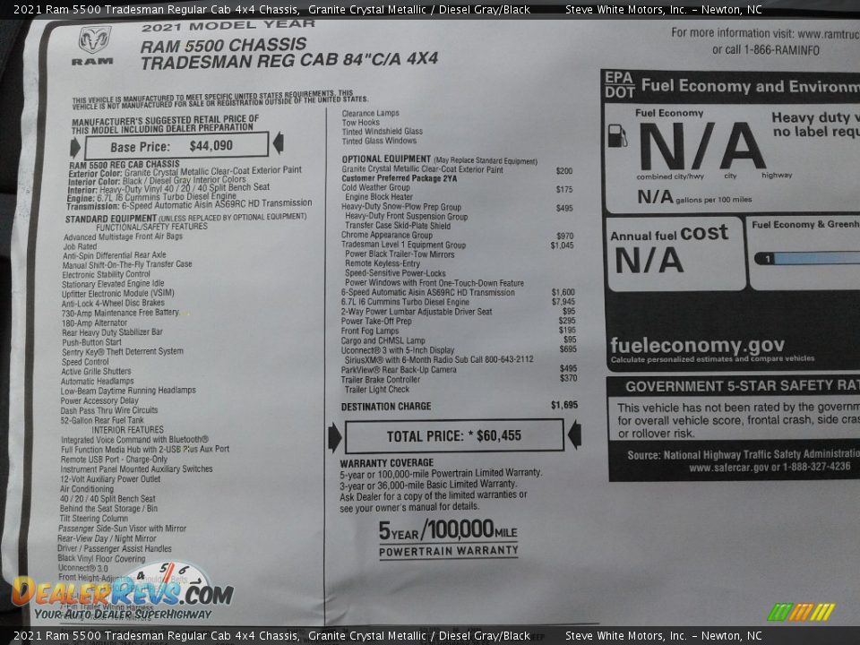 2021 Ram 5500 Tradesman Regular Cab 4x4 Chassis Granite Crystal Metallic / Diesel Gray/Black Photo #21