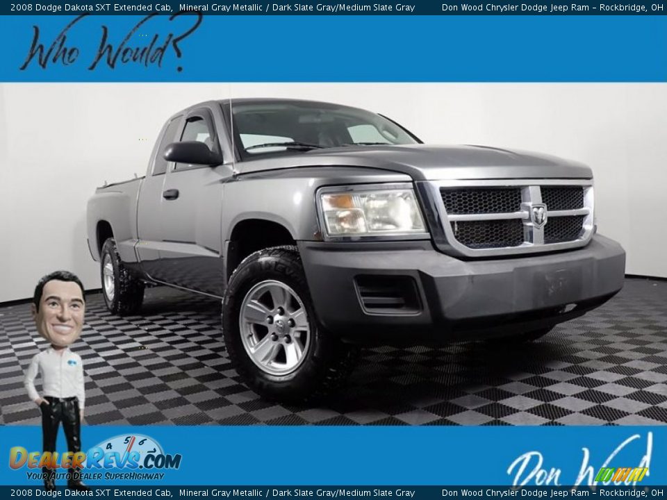 2008 Dodge Dakota SXT Extended Cab Mineral Gray Metallic / Dark Slate Gray/Medium Slate Gray Photo #1