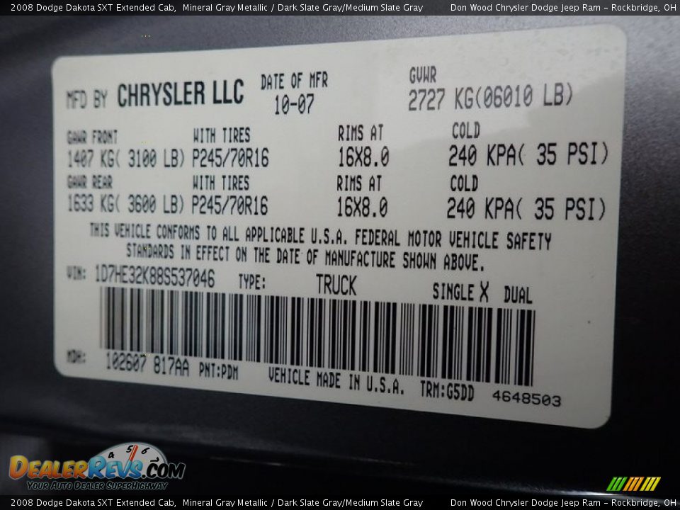 2008 Dodge Dakota SXT Extended Cab Mineral Gray Metallic / Dark Slate Gray/Medium Slate Gray Photo #31