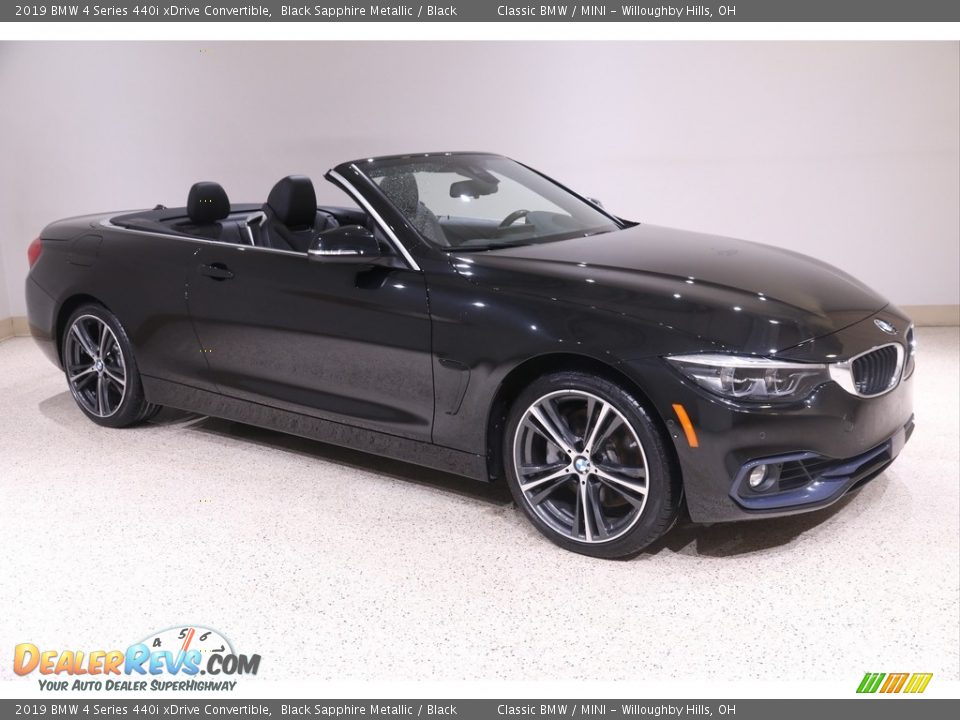 2019 BMW 4 Series 440i xDrive Convertible Black Sapphire Metallic / Black Photo #1