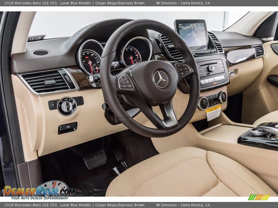 2018 Mercedes-Benz GLE 350 Lunar Blue Metallic / Ginger Beige/Espresso Brown Photo #6