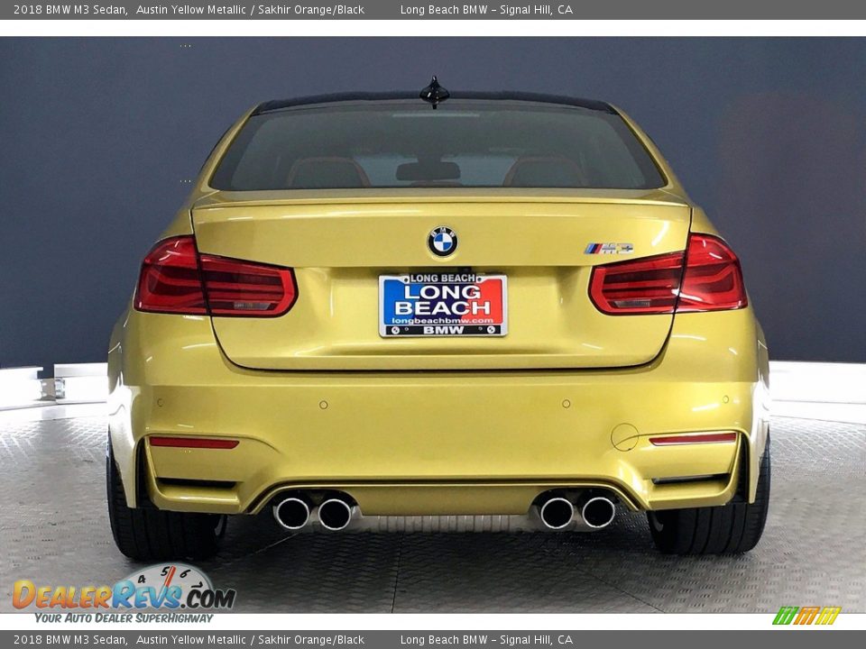 2018 BMW M3 Sedan Austin Yellow Metallic / Sakhir Orange/Black Photo #3