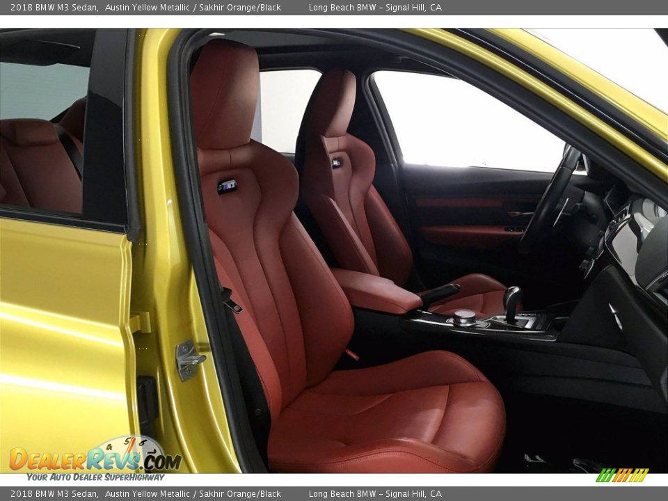 2018 BMW M3 Sedan Austin Yellow Metallic / Sakhir Orange/Black Photo #6