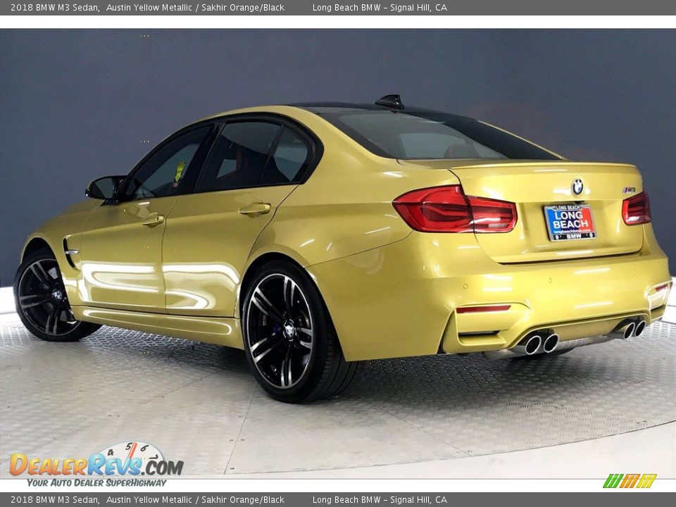 2018 BMW M3 Sedan Austin Yellow Metallic / Sakhir Orange/Black Photo #10