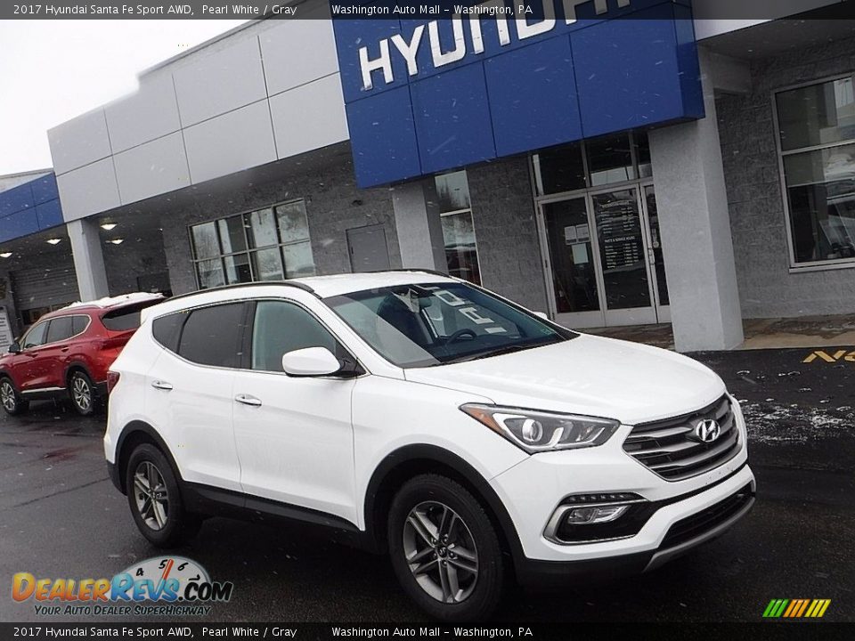 2017 Hyundai Santa Fe Sport AWD Pearl White / Gray Photo #1