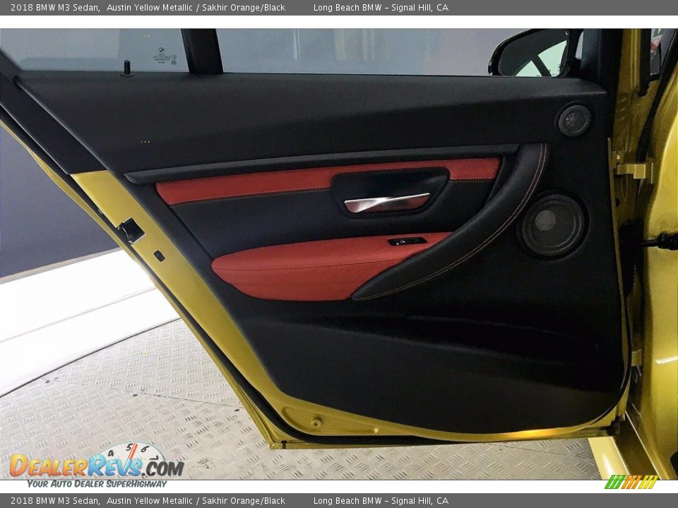2018 BMW M3 Sedan Austin Yellow Metallic / Sakhir Orange/Black Photo #25
