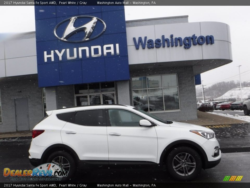 2017 Hyundai Santa Fe Sport AWD Pearl White / Gray Photo #2