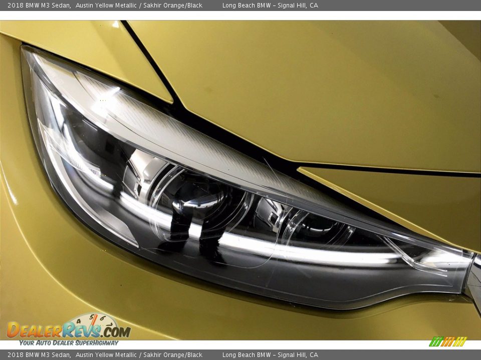 2018 BMW M3 Sedan Austin Yellow Metallic / Sakhir Orange/Black Photo #26
