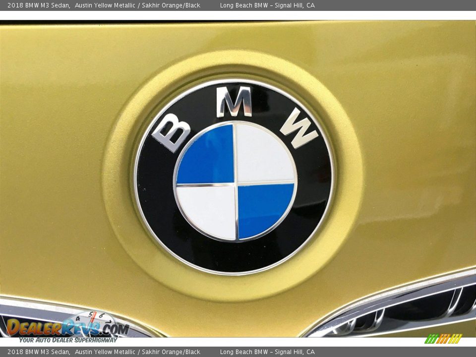 2018 BMW M3 Sedan Austin Yellow Metallic / Sakhir Orange/Black Photo #32