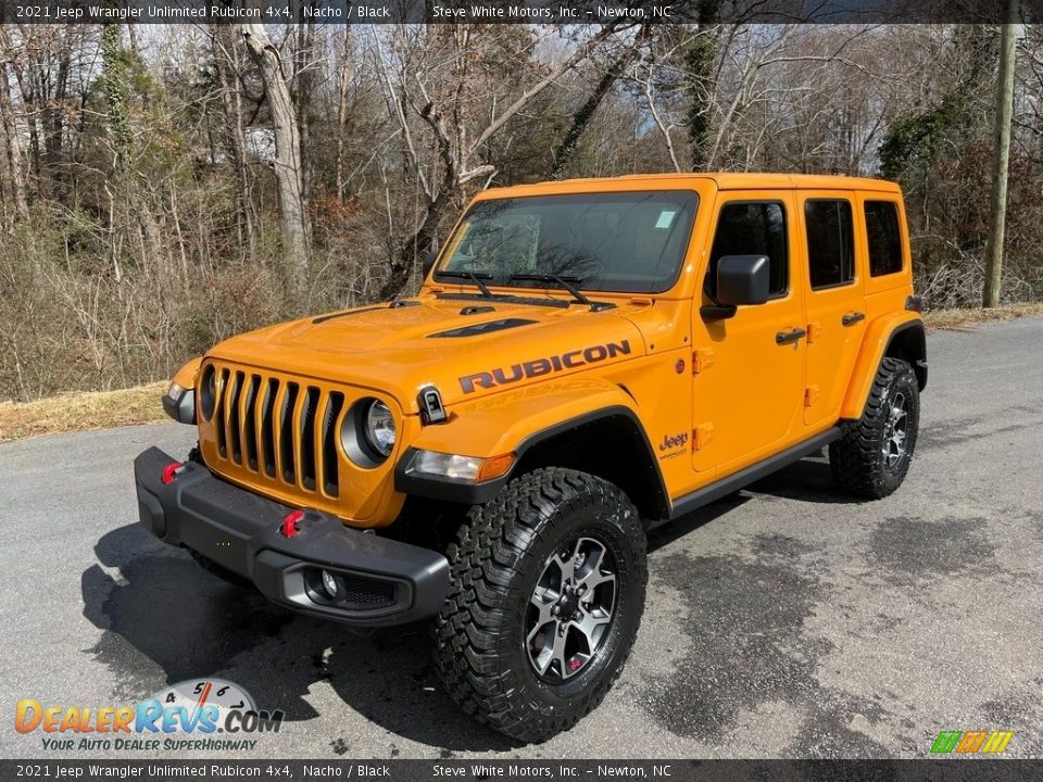 Front 3/4 View of 2021 Jeep Wrangler Unlimited Rubicon 4x4 Photo #2