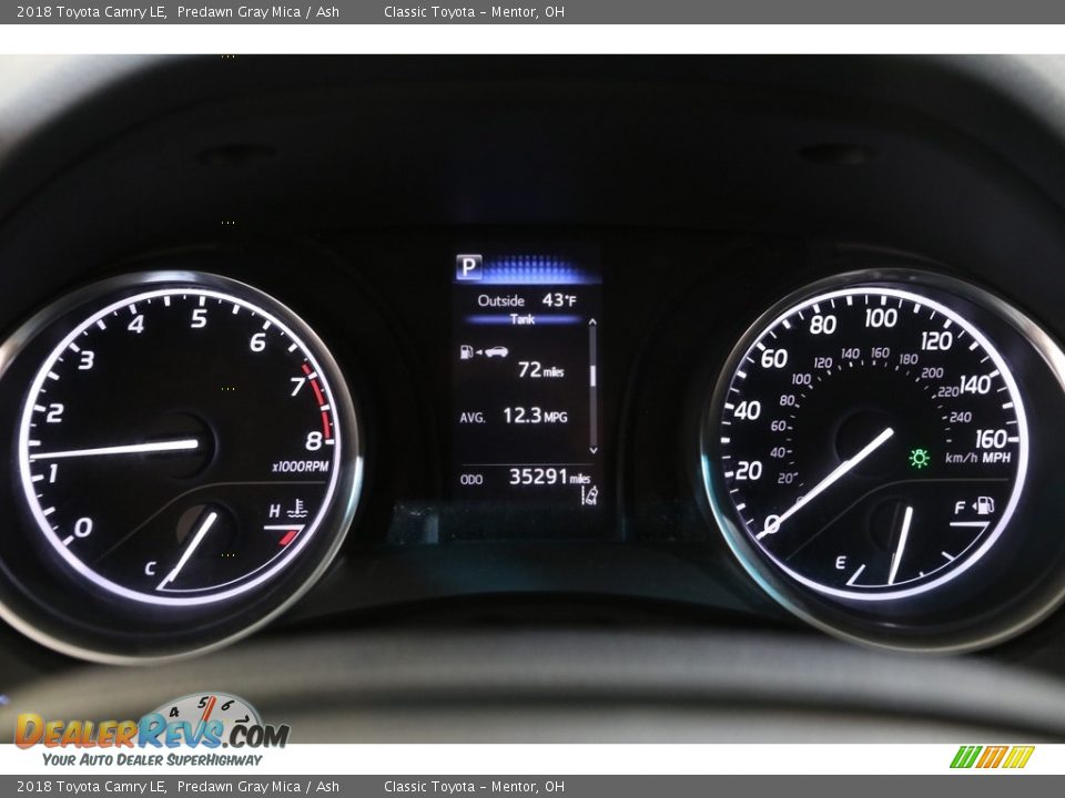 2018 Toyota Camry LE Predawn Gray Mica / Ash Photo #8