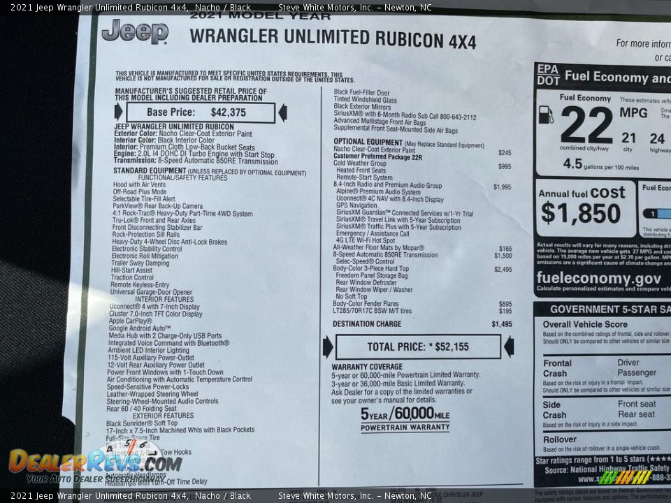 2021 Jeep Wrangler Unlimited Rubicon 4x4 Nacho / Black Photo #30