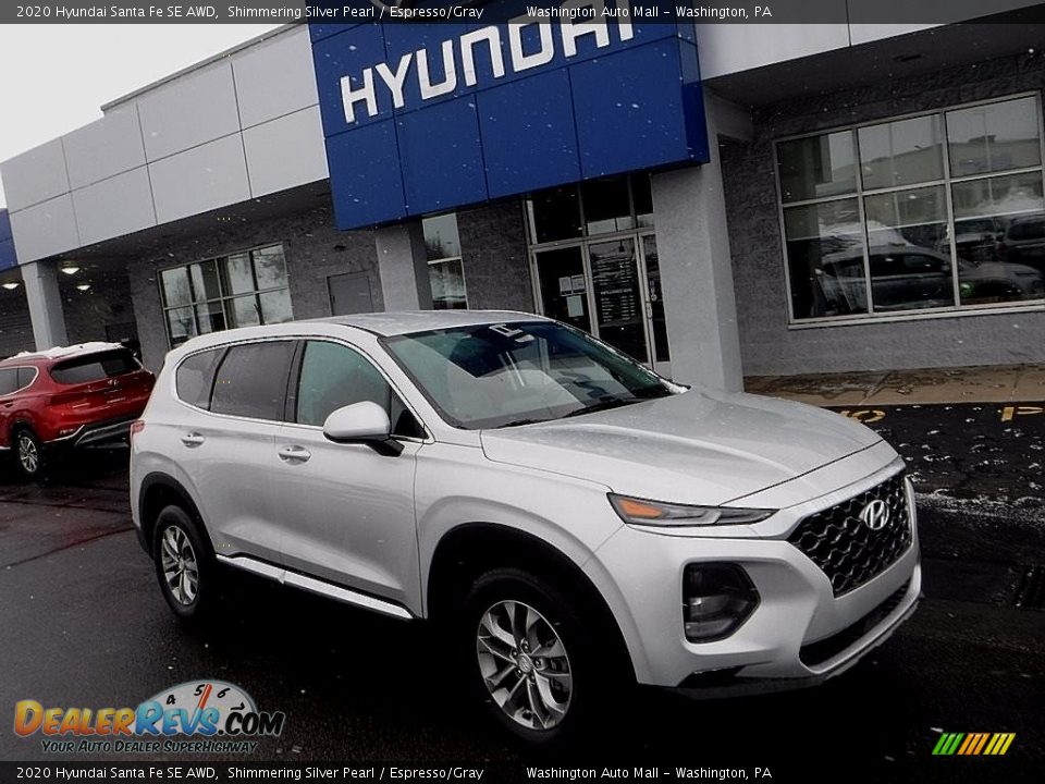 2020 Hyundai Santa Fe SE AWD Shimmering Silver Pearl / Espresso/Gray Photo #1