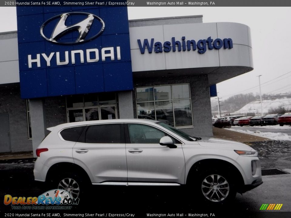 2020 Hyundai Santa Fe SE AWD Shimmering Silver Pearl / Espresso/Gray Photo #2