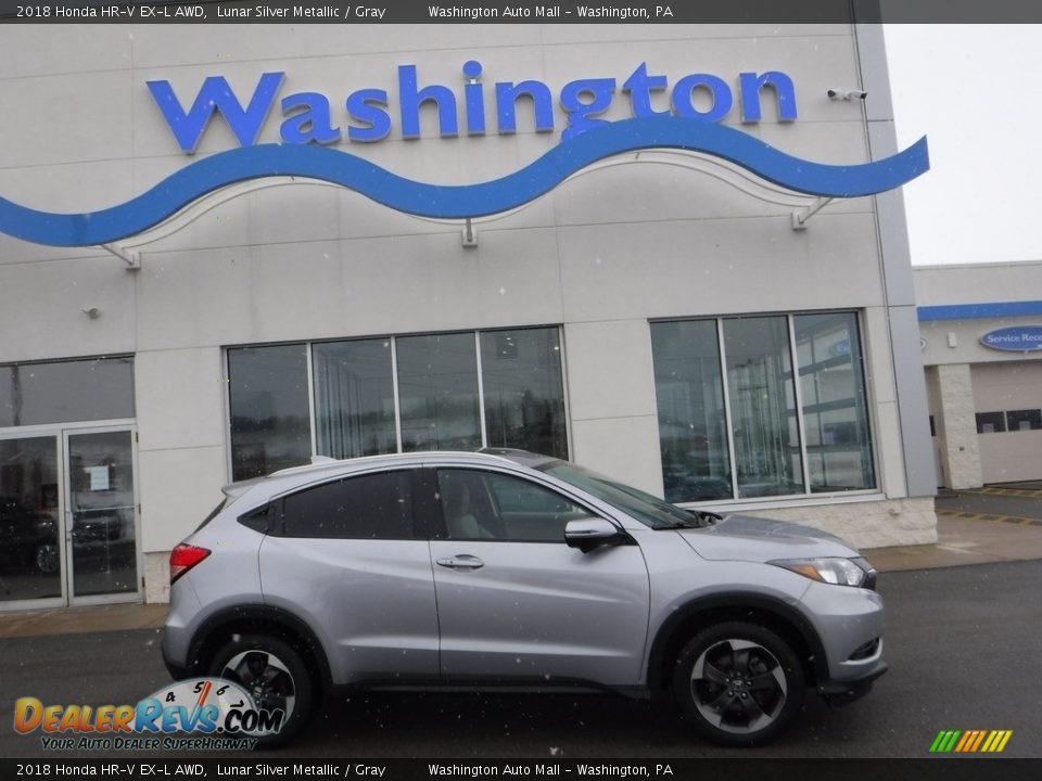 2018 Honda HR-V EX-L AWD Lunar Silver Metallic / Gray Photo #2