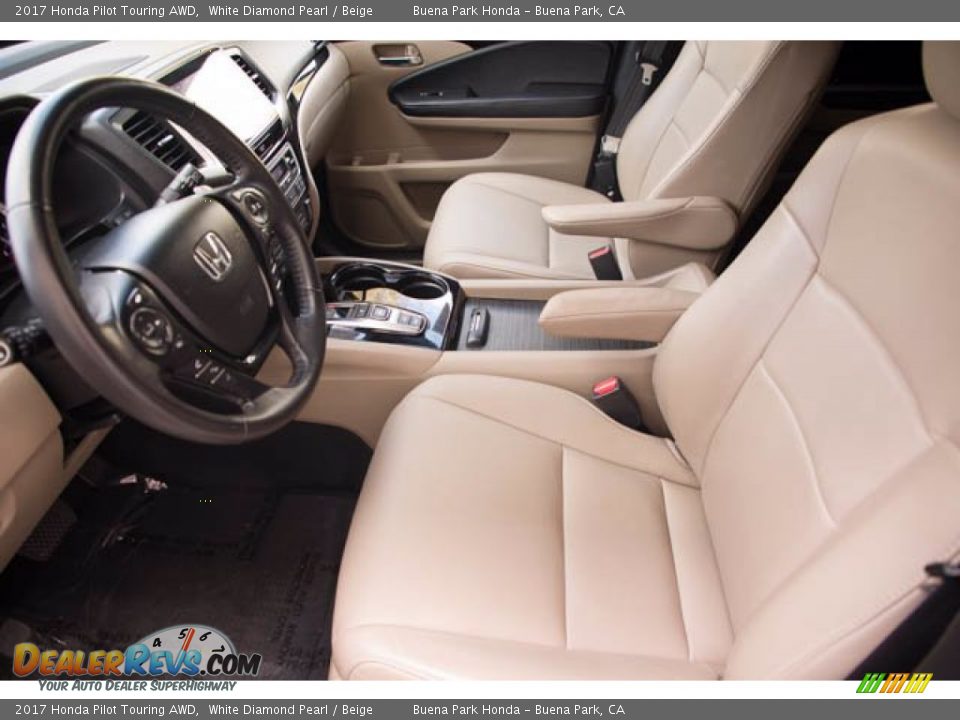 2017 Honda Pilot Touring AWD White Diamond Pearl / Beige Photo #3
