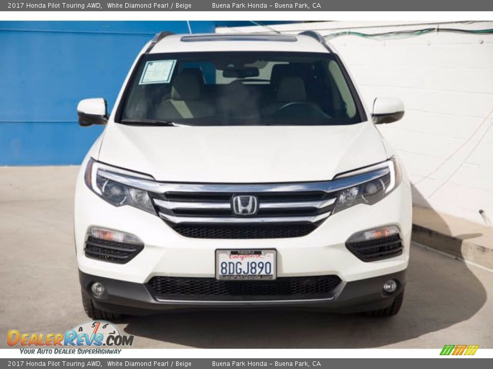 2017 Honda Pilot Touring AWD White Diamond Pearl / Beige Photo #7