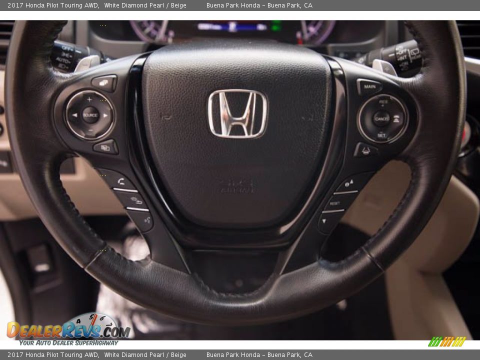 2017 Honda Pilot Touring AWD White Diamond Pearl / Beige Photo #13