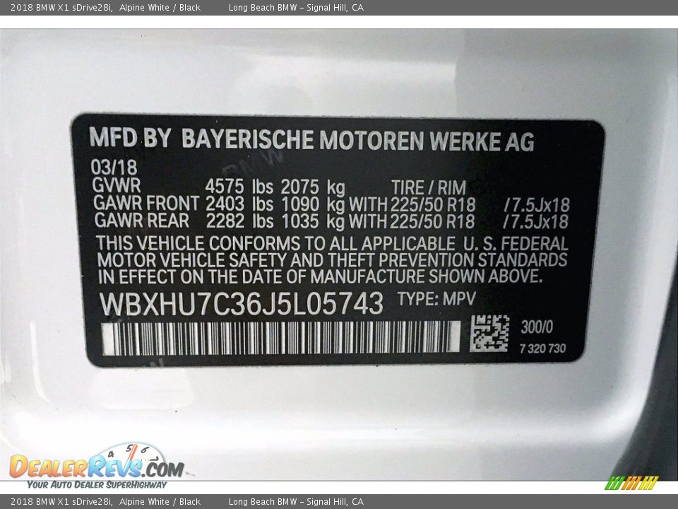 2018 BMW X1 sDrive28i Alpine White / Black Photo #35