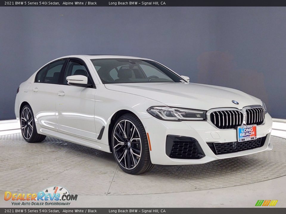 2021 BMW 5 Series 540i Sedan Alpine White / Black Photo #1