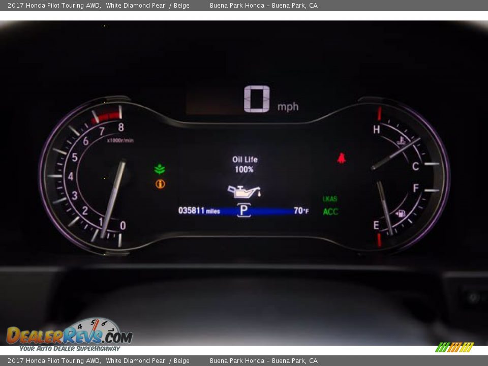 2017 Honda Pilot Touring AWD White Diamond Pearl / Beige Photo #31