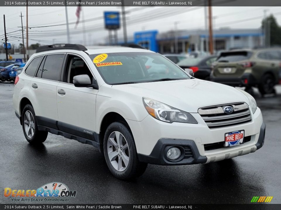 2014 Subaru Outback 2.5i Limited Satin White Pearl / Saddle Brown Photo #1