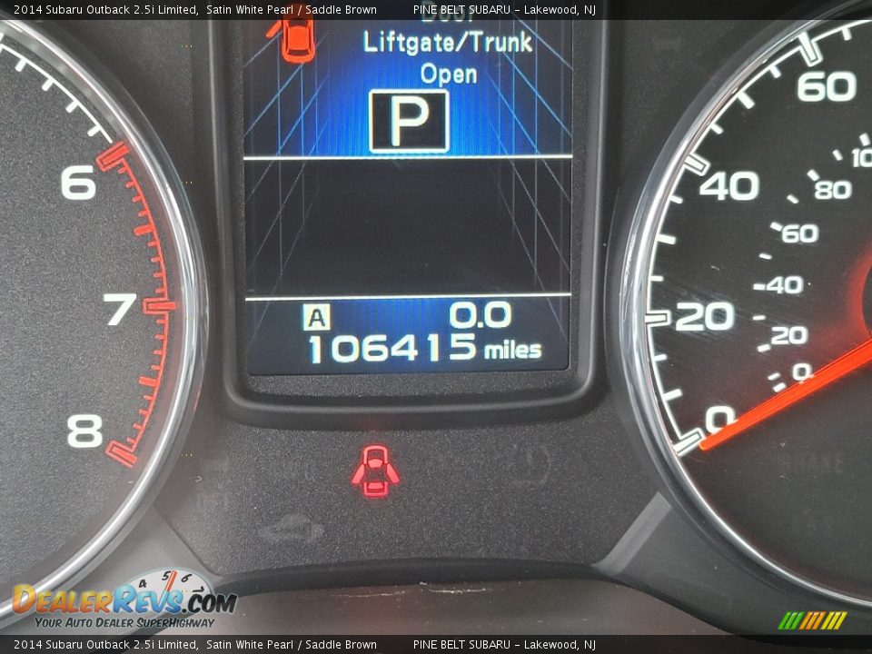 2014 Subaru Outback 2.5i Limited Satin White Pearl / Saddle Brown Photo #3