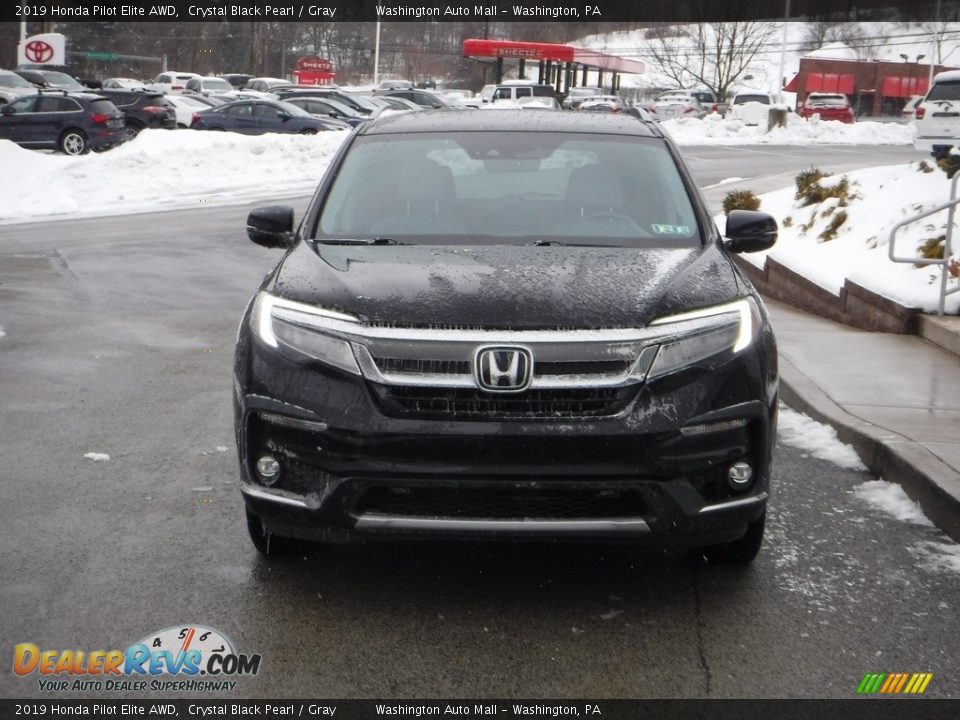 2019 Honda Pilot Elite AWD Crystal Black Pearl / Gray Photo #4