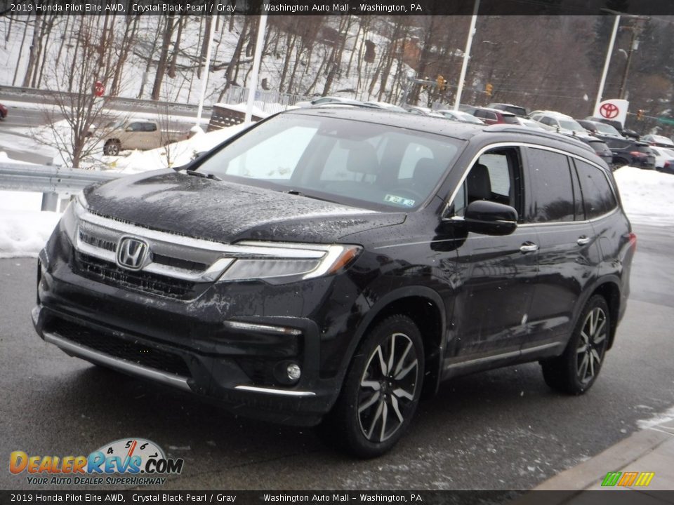 2019 Honda Pilot Elite AWD Crystal Black Pearl / Gray Photo #5