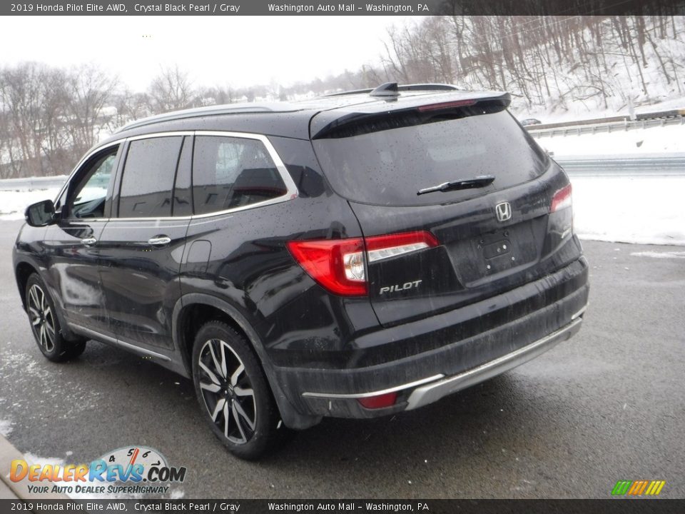 2019 Honda Pilot Elite AWD Crystal Black Pearl / Gray Photo #6